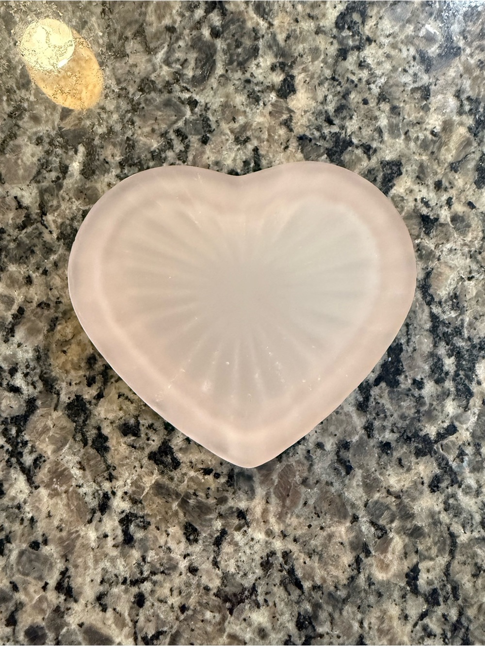 Heart-Shaped Pink Glass Trinket Dish